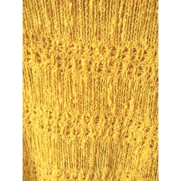 2b Bebe Womens M/L Loose Knit Sweater Top Bright Yellow Boxy Boho Artsy Y2K - Picture 6 of 11